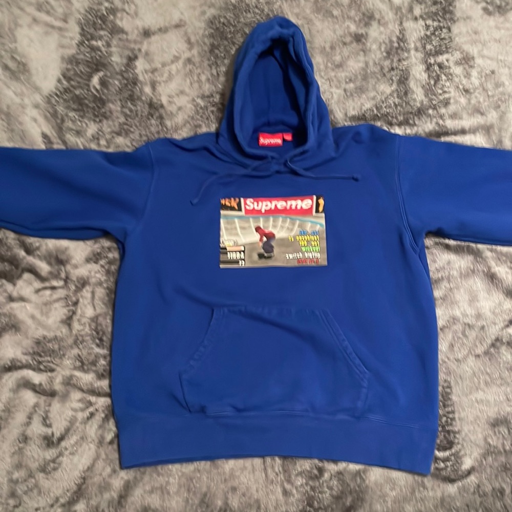 Supreme Thrasher- Hoodie- Blue-Size LG